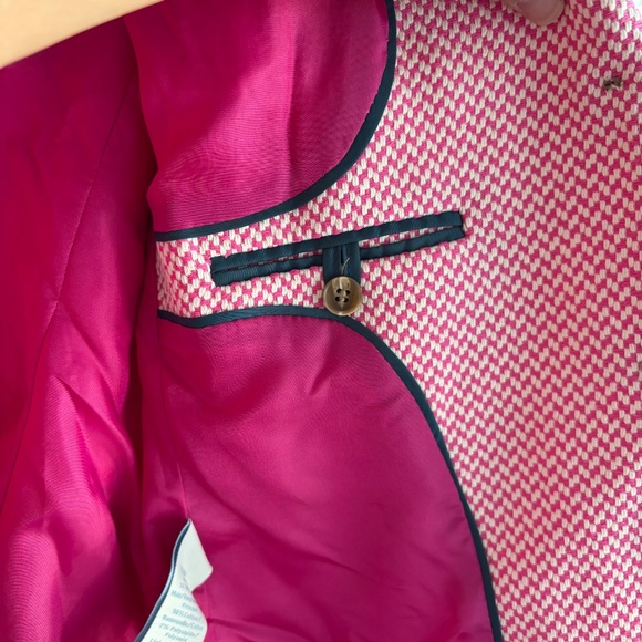 Boden Pink/White Cotton Blend Two Button Tweed Blazer Jacket - Picture 6 of 7